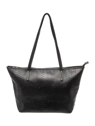 Pre-owned Gigi Embossed Leather Top Handle Bag In Black