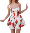 Gigi Estee Floral Mini Dress In Red In White
