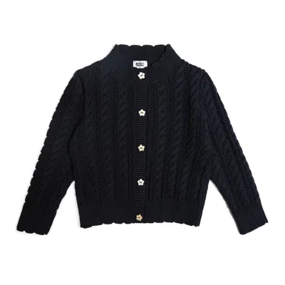 Gigi Knitwear Women's Ailis Eyelet Cardigan In Black / Black