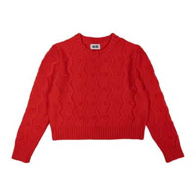 Gigi Knitwear Women's Bubble Sweater In Red