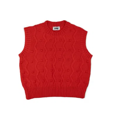Gigi Knitwear Women's Bubble Vest In Red