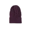 Gigi Knitwear Women's Cable Hat In Burgundy Marl