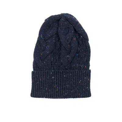 Gigi Knitwear Women's Cable Hat In Navy Speckle / Blue