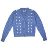 Gigi Knitwear Women's Daisy Cardigan In Light Blue In Blue