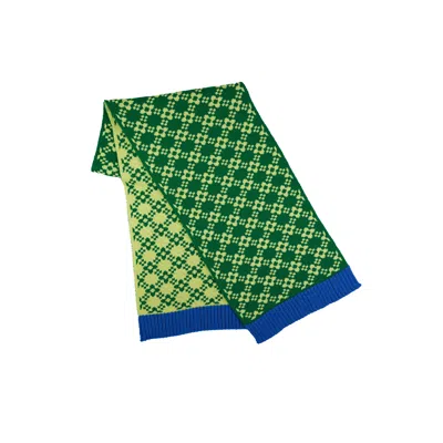 Gigi Knitwear Women's Flower Chain Scarf In Bright Green