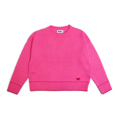 Gigi Knitwear Women's Lara Charm Sweater In Pink & Red
