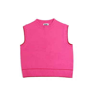 Gigi Knitwear Women's Lara Vest In Pink & Red