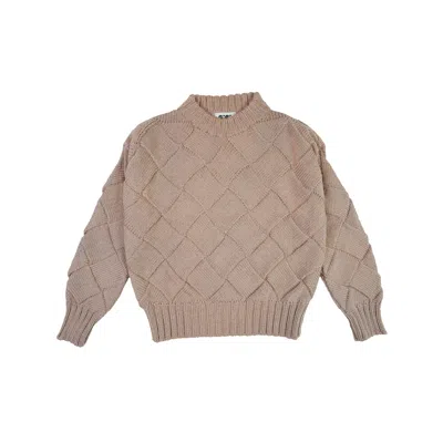 Gigi Knitwear Women's Neutrals Basket-weave Sweater In Beige