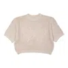 Gigi Knitwear Women's Neutrals Butterfly Cotton Knit T-shirt In Natural