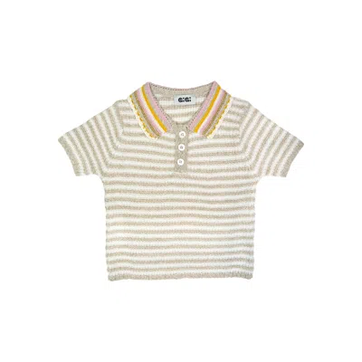 Gigi Knitwear Women's Neutrals Crochet Polo Top In Beige