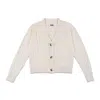 Gigi Knitwear Women's Neutrals Daisy Cotton Cardigan In Natural In Blue/white/yellow