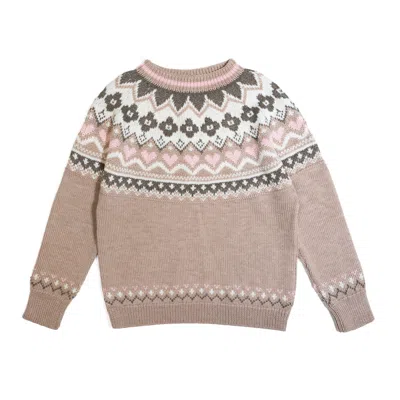 Gigi Knitwear Women's Neutrals Hilda Faire Isle Sweater In Beige Multi In Sand