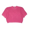 Gigi Knitwear Women's Pink / Purple Butterfly Cotton Knit T-shirt In Pink In Pink/purple