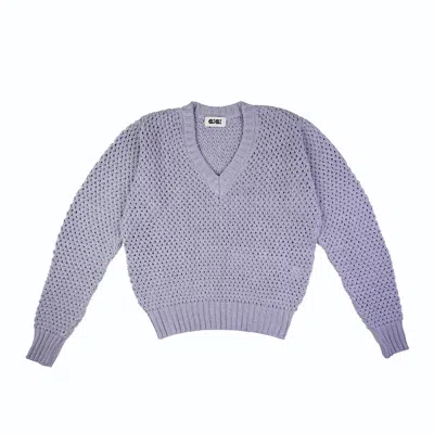 Gigi Knitwear Women's Pink / Purple Mesh Cotton Sweater In Lavender In Pink/purple