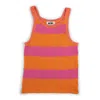 Gigi Knitwear Women's Pink / Purple Mesh Cotton Tank Top In Orange & Pink Stripe In Pink/purple