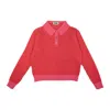 Gigi Knitwear Women's Pink / Purple Mismatch Polo Sweater In Pink & Red Stripe In Pink/purple