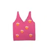 Gigi Knitwear Women's Pink / Purple Strawberry Cotton Tanktop In Pink In Pink/purple