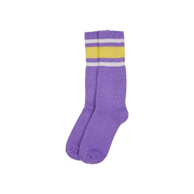 Gigi Knitwear Women's Purple Striped Socks In Lavender