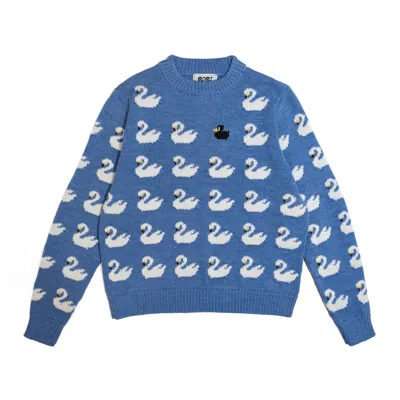Gigi Knitwear Women's Ugly Duckling Sweater In Blue Marl