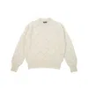 Gigi Knitwear Women's White Basket-weave Sweater In Cream In White