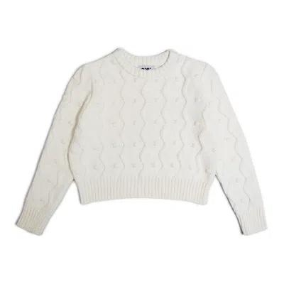 Gigi Knitwear Women's White Bubble Sweater In Ivory