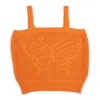 Gigi Knitwear Women's Yellow / Orange Butterfly Cotton Knit Tank Top In Orange In Yellow/orange