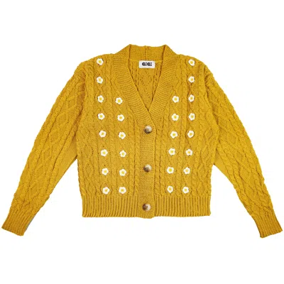 Gigi Knitwear Women's Yellow / Orange Daisy Cardigan In Mustard In Yellow/orange