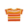 Gigi Knitwear Women's Yellow / Orange Flower Cotton Knit T-shirt In Orange Multi In Yellow/orange
