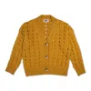 Gigi Knitwear Women's Yellow / Orange Open Cable Cotton Cardigan In Mustard In Yellow/orange