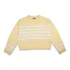 Gigi Knitwear Women's Yellow / Orange Wavy Stripe Cotton Sweater In Light Yellow In Yellow/orange