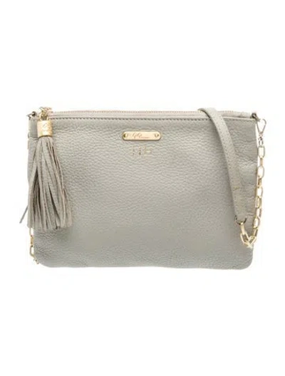 Pre-owned Gigi Leather Clutch In Gray