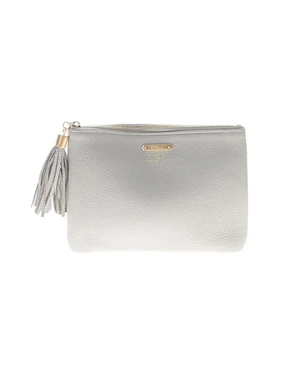 Pre-owned Gigi Leather Clutch In Gray