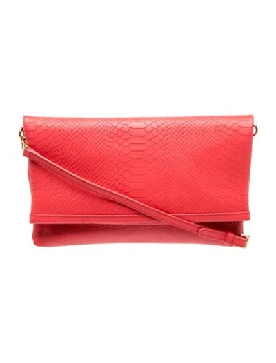 Pre-owned Gigi Leather Crossbody Bag Large In Red