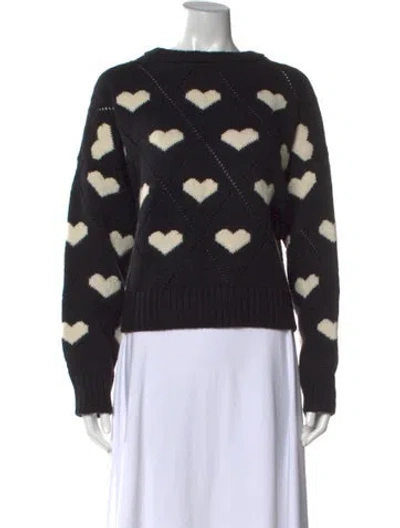 Pre-owned Gigi Merino Wool Patterned Sweater In Black