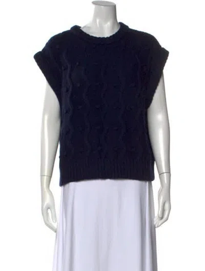 Pre-owned Gigi Merino Wool Patterned Sweater In Blue