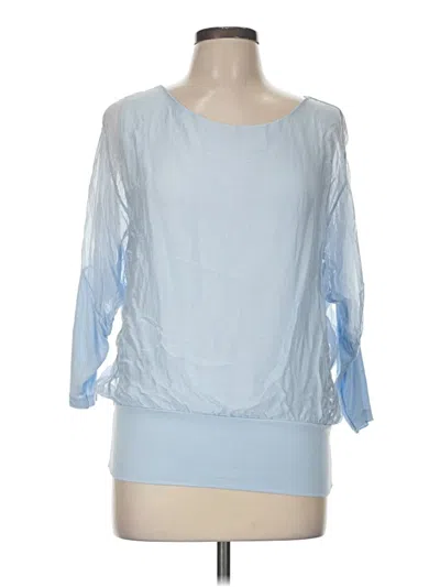 Pre-owned Gigi Moda 3/4 Sleeve Blouse In Blue