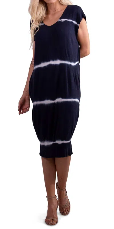 GIGI MODA ABRIANA TIE DYE MIDI DRESS IN NAVY