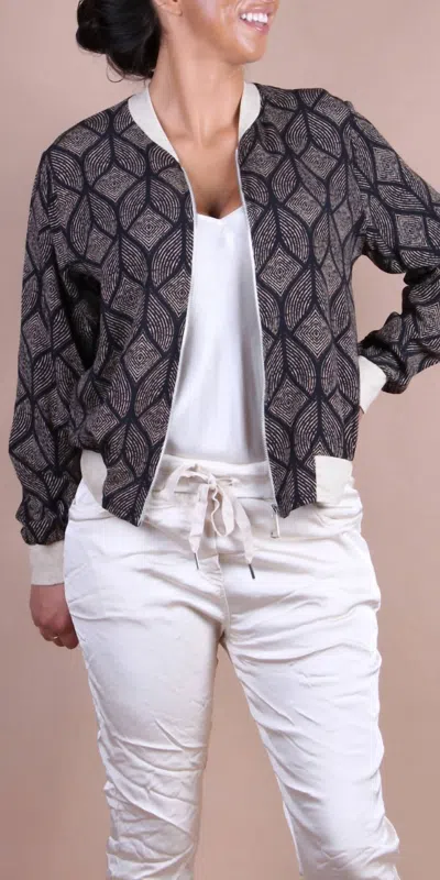 Gigi Moda Accona Bomber Jacket In Black In Gray
