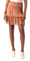Gigi Moda Aida Short Tiered Mini Skirt In Rust In Multi