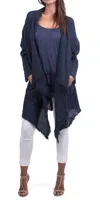 Gigi Moda Aisha Linen Cardigan In Navy In Blue