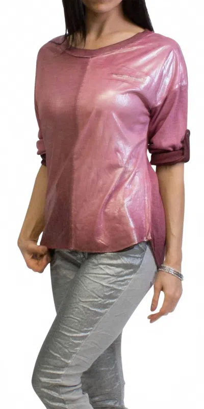 Gigi Moda Alicia Blouse Sweater In Burgundy In Pink