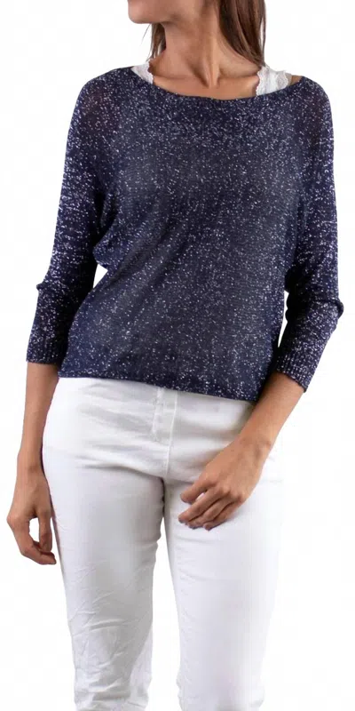 Gigi Moda Aliocha Sparkle Light Knit Top In Navy In Blue