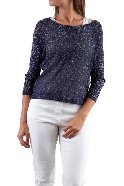 Gigi Moda Aliocha Sparkle Sweater In Navy In Blue