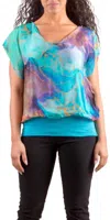 Gigi Moda Amante Tempesta Silk Top In Turquoise In Blue