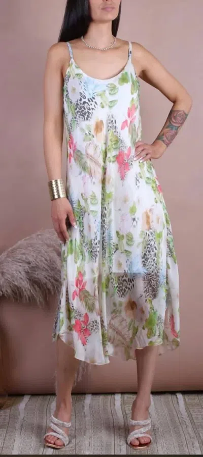 Gigi Moda Amazzonica Miele Midi Dress In Creme In Beige