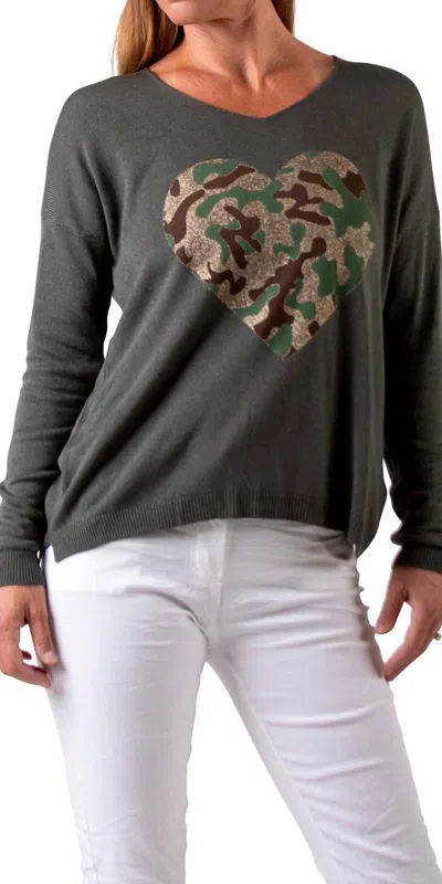 Gigi Moda Amore Forte Sweater In Olive In Gray