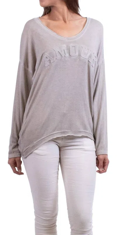 Gigi Moda Amour V-neck Sweater In Taupe In Gray