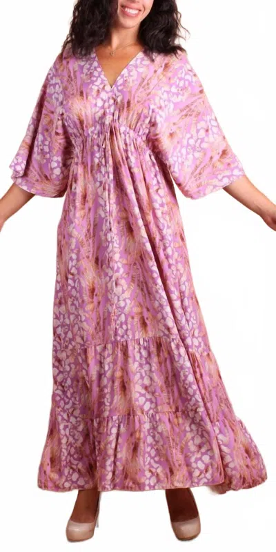 Gigi Moda Animal Print Maxi Dress In Dusty Rose In Pink