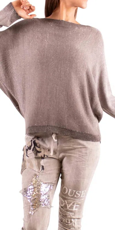 Gigi Moda Argento Long Sleeve Sweater In Chocolate In Brown