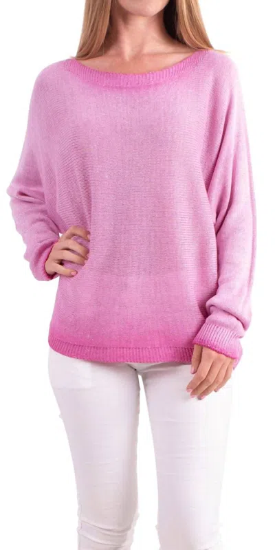 Gigi Moda Argento Long Sleeve Sweater In Hot Pink